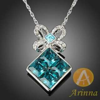 ARINNA special Ladies blue zircon fashion Necklace pendant WGP 