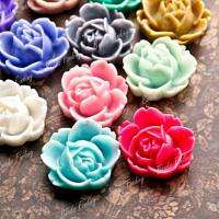 24pcs Flower Resin Cabochons Assorted Cameo Flatback Wholesale FREE 