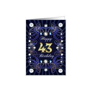  43rd Birthday card, Diamonds and Jewels effect Card Toys 