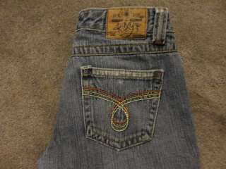 ROXY Low Rise Boot Cut Cotton Jeans ~DISTRESSED~ sz 3  