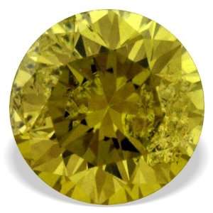   21 Ctw Round Shape Canary Yellow Loose Diamond For Pendant: Jewelry