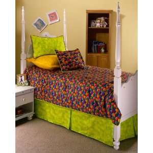   Green Orange Twin Bedding Bed in a Bag Comforter Set:  Home