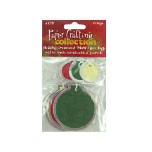  6 pk holiday ornament metal rim tags   Pack of 30