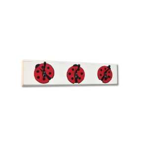  Homeworks Etc Ladybug 3 Hook Board, Red Baby