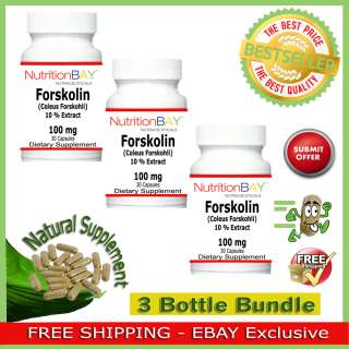   Forskohli Weight Control 10% Extract 100mg 30Caps * 3 BOTTLES *  