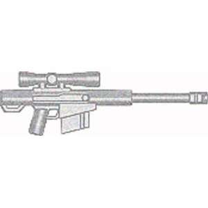   Scale LOOSE Weapon High Caliber Sniper Rifle HCSR Silver: Toys & Games