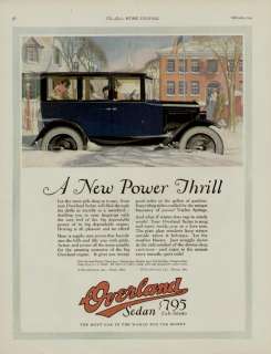 1924 WILLYS KNIGHT OVERLAND AUTO CAR AD / SEDAN  