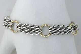 DAVID YURMAN 3 Row Silver & 18K Bracelet $1075  