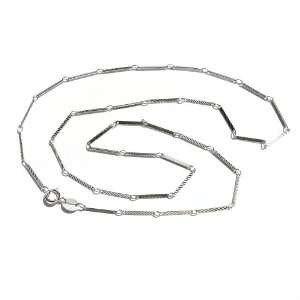  Stripe Link Chain Silver Necklace Jewelry