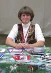 Author, Sharon Miner, at a book signing.