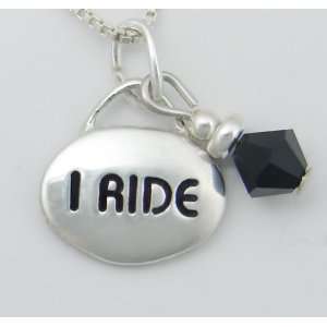  Just a Thought in Sterling Silver I RIDE Accented with a 