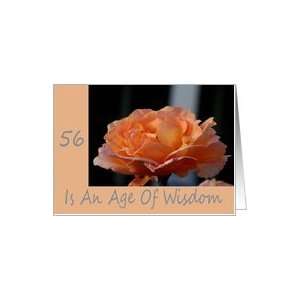 56th Birthday, Peach Rose Card Toys & Games