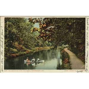 Reprint View on Cycle Path and Canal, Indianapolis, Ind    