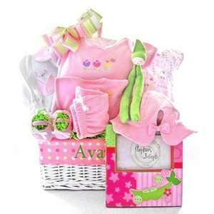  Oh! Sweet Pea New Baby Girl Gift Basket: Baby
