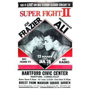  Fraiser vs Ali Boxing Fight 1974 14 x 22 Vintage Style 