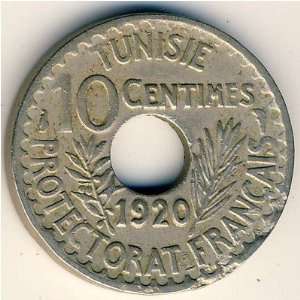   Fine 1920 Tunisian 10 Centimes    French Colonial Era 