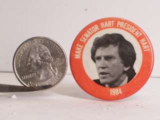   Gary Hart for President 1 7/16 in. Campaign Photo Pinback Button