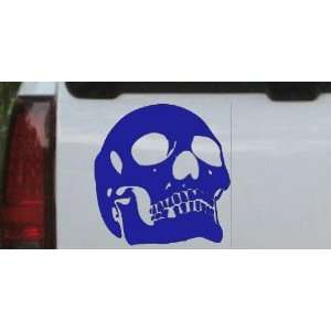 Skull Front View Skulls Car Window Wall Laptop Decal Sticker    Blue 