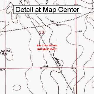  USGS Topographic Quadrangle Map   Bar C Bar Ranch, New 