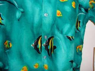 BOYS & GIRLS sz M TROPICAL FISH HAWAIIAN SHIRT 3 colors  