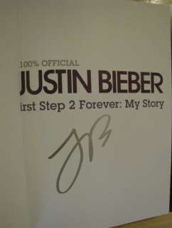 SIGNED Justin Bieber: First Step 2 Forever: My Story + flyer 