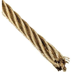 Bronze Wire Rope, 7x19 Strand Core, 1/8 Bare OD, 10 Length, 660 lbs 