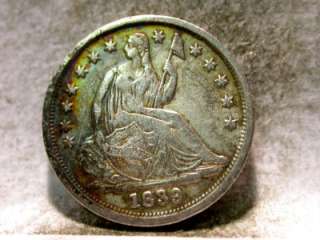 1839 XF SEATED LIBERTY HALF DIME ID#OO323  