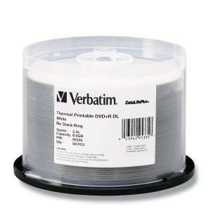 Verbatim 2.4x DVD+R Double Layer Media. 50PK DVD+R DL 2.4X 8.5GB WHITE 