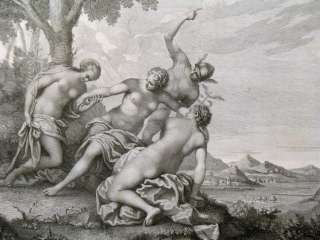 Gravure de F. Del Pedro, Les trois graces, Venise, 18e  