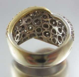 DESIGNER 18KT White Rose Gold Diamond Wave Ring  