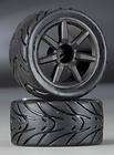 NEW Associated Pre Mounted Wheels/Tires Black 18R (2) 21292 NIB