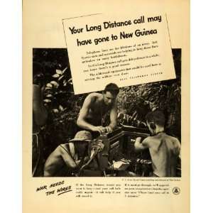   Telegraph New Guinea Army Lines Battlefront WWII   Original Print Ad