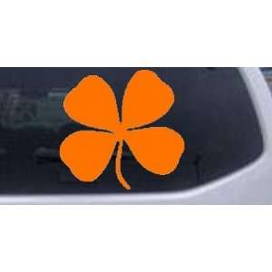 Four Leaf Clover Car Window Wall Laptop Decal Sticker    Orange 24in X 