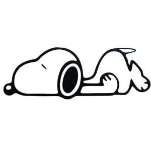    Peanuts Snoopy Laying Down Vinyl Decal 7 BLACK: Automotive