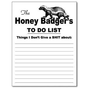   Honey Badger Funny Notepad Office Memo Pad Gag Gift
