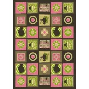  Joy Carpets Wired 5 4 x 7 8 pink Area Rug: Home 
