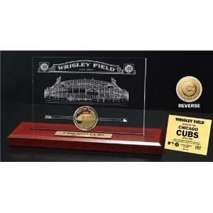  Chicago Cubs Wrigley Field 24KT Gold Coin Etched Acrylic 