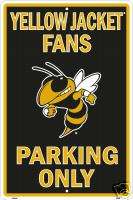Georgia Tech Yellow Jackets Fans Parking Only Sign  
