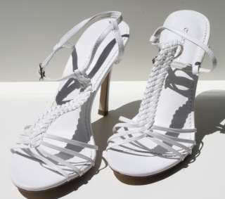 Classified White Ankle Strap High Heels Sandals Womens Shoes (Retail $ 