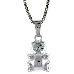 925 Sterling Silver Teeny Teddy Bear Pendant (NO Chain Included), Made 