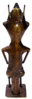 AFRICAN BRONZE SCULPTURE, LARGE, TRIBAL CHIEF, WARRIOR KING, ABSTRACT 