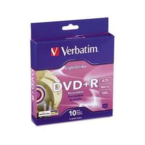  Verbatim 95116   Light Scribe DVD+R Discs, 4.7GB, 16x 