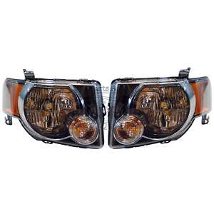 OEM NEW 2008 2011 Ford Escape SPORT Black Headlight SET  