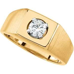  14K Yellow Gold Mens Diamond Ring: DivaDiamonds: Jewelry