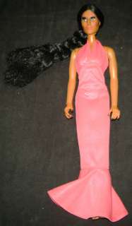 CHER 12.5 VINTAGE DOLL Wearing Original Pink Halter Gown Dress   Mego 