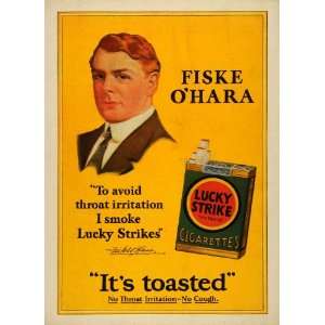  1928 Ad Lucky Strike Cigarettes Fiske OHara Irish Sing 