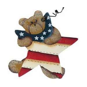  Teddy Bear Holding Americana Star Ornament