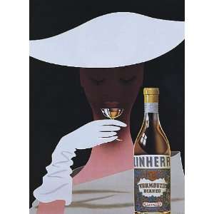 VERMOUTH BIANCO LINHERR DRINK WOMAN ITALY ITALIA SMALL VINTAGE POSTER 
