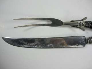 2pc Large Carving Set   w/Sterling & Stag Handles **  