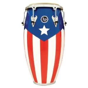   Wood 12 1/2 Tumbadora (Puerto Rico Flag/Chrome): Musical Instruments